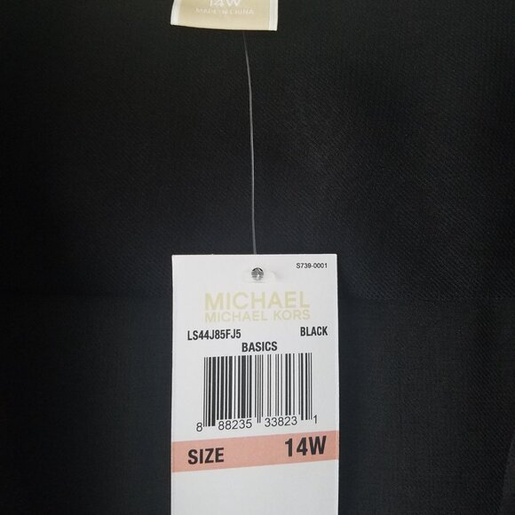 MICHAEL KORS Basics Women's Elegant Surplice Blouson Pullover Top Black Size 14W - Picture 6 of 6